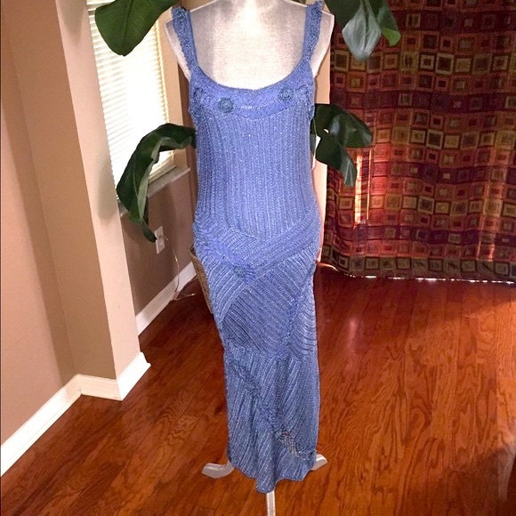 Krashetta Dresses & Skirts - NWT- Blue Knit Maxi Dress
